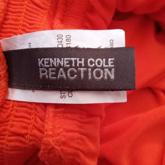 KENNETH COLE REACTION ORANGE V-NECK RUFFLE DRESS SZ.M EUC - Picture 7 of 9